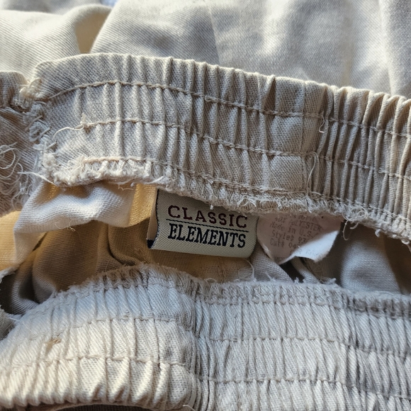 90s Classic Elements Elastic High-Waisted Khaki Tan Pull-On Pants Size 8 - Picture 4 of 6